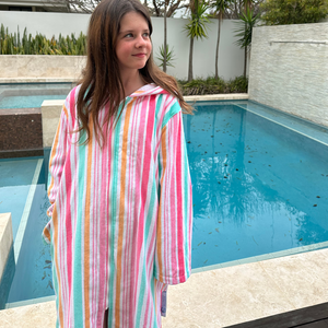 Luxe Hawaiian Stripe Hooded Towel