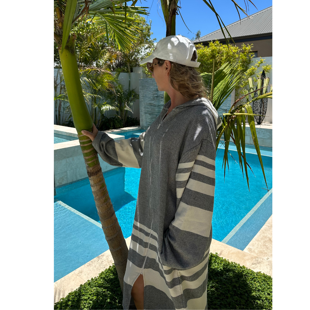 Lightweight Charcoal Hooded Towel