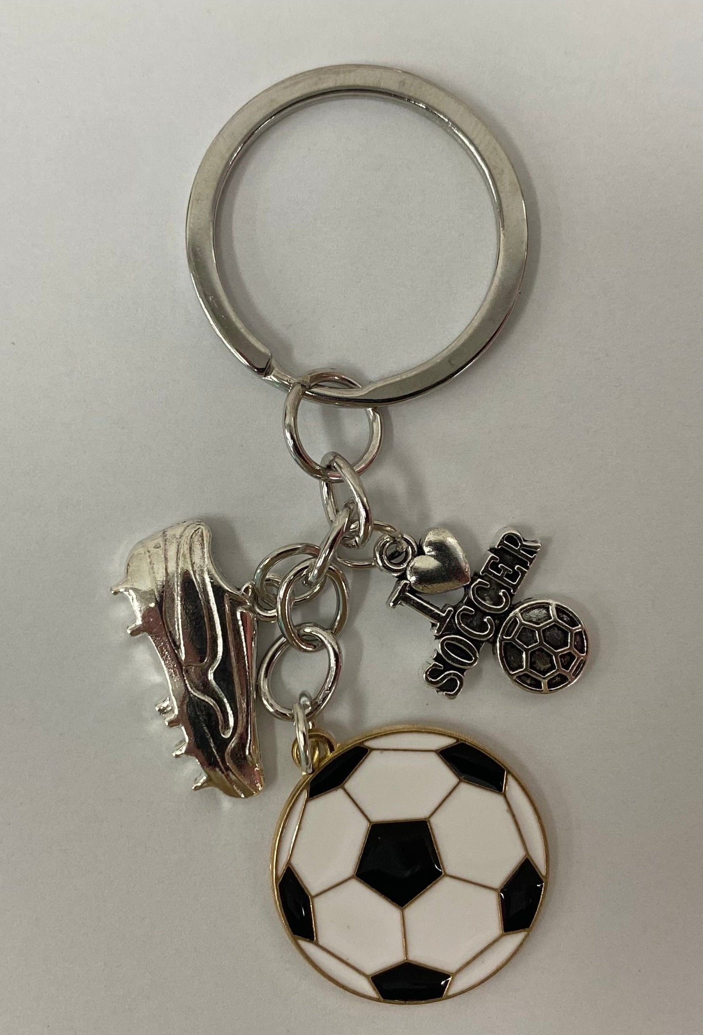 I love soccer Keyring