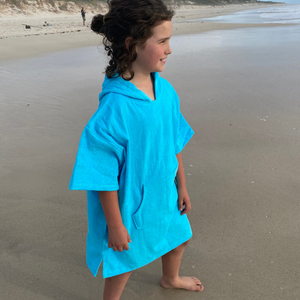 Short Sleeve Luxe Poncho Sea Salt