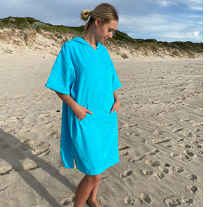 Short Sleeve Luxe Poncho Sea Salt