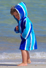 Load image into Gallery viewer, Luxe Blue Stripe Hooded Towel