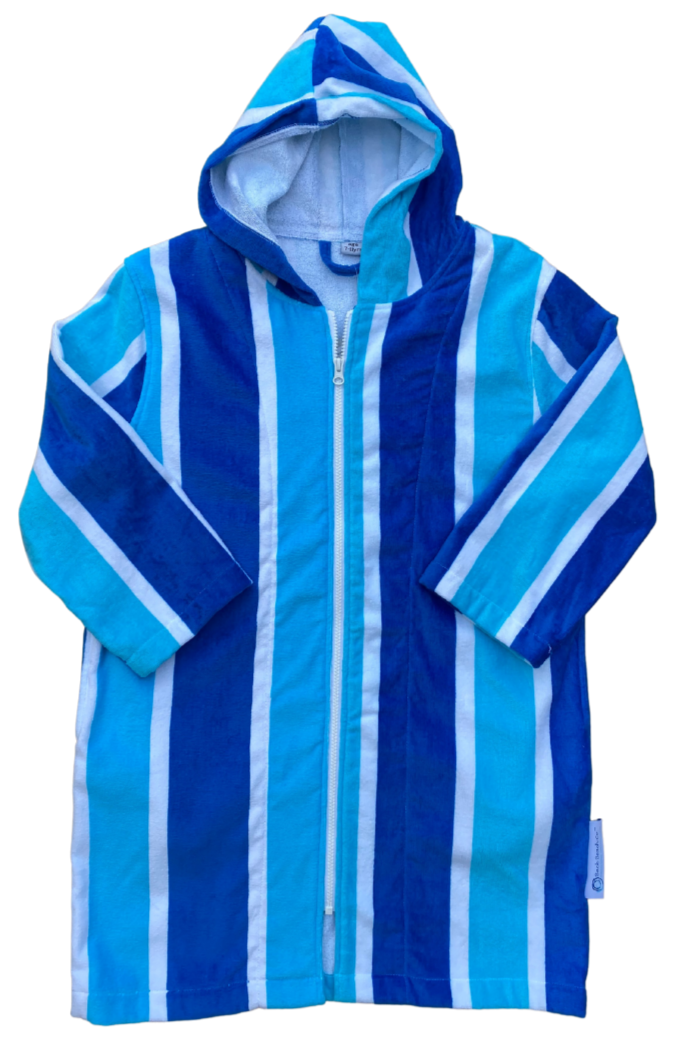 Luxe Blue Stripe Hooded Towel