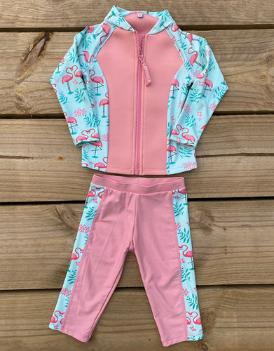 Rash Vest Set - Flamingo